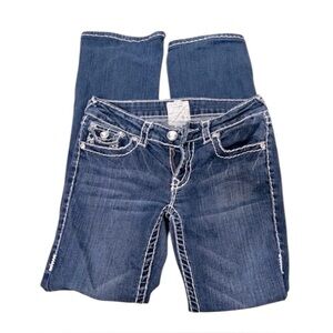 Vintage 1990s L.A. IDOL Capri Jeans in Dark Blue